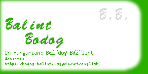 balint bodog business card